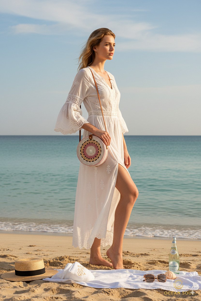 2025/07/1000435302.jpg Mairo Lifestyle Rattan Cane Straw Wicker Handmade Boho Summer Beach Round Sling Bag (Pink and White)