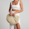 31U10OTp8hL.jpg Mairo Lifestyle Straw Wicker Handmade Boho Summer Beach Tote Moon Bag (Clutch Beige)