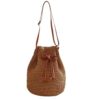 41f73Ni69kL.jpg Mairo Lifestyle Straw Wicker Handmade Boho Summer Beach Drawstring Tote Bag (Brown)