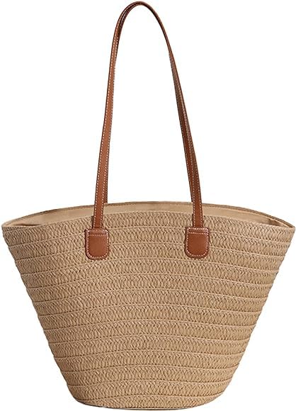 Version 1.0.0 MAIRO LIFESTYLE Straw Handmade Boho Summer Beach Shoulder Bag (Brown 2)