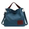 51bieoHiVUL.jpg Mairo Lifestyle Canvas Shoulder Bag Hobo Handbag Casual Tote Bag (Blue)