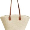 Mairo Lifestyle Straw Handmade Boho Summer Beach Shoulder Bag (Beige 2)