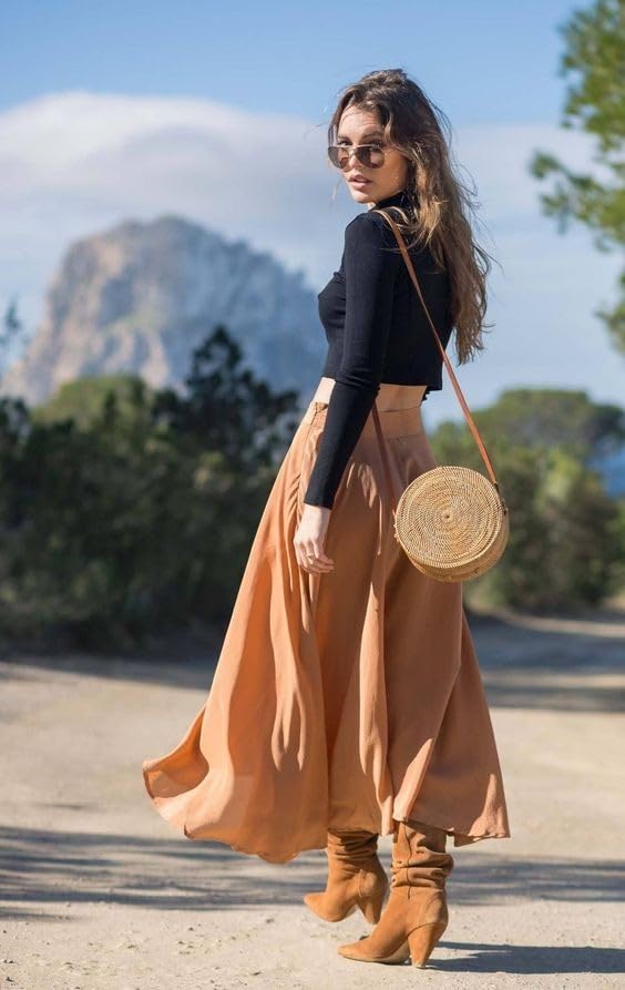 51rHZxjlML.jpg Mairo Lifestyle Rattan Cane Straw Wicker Handmade Boho Summer Beach Round Sling Bag (Light Brown Plain)