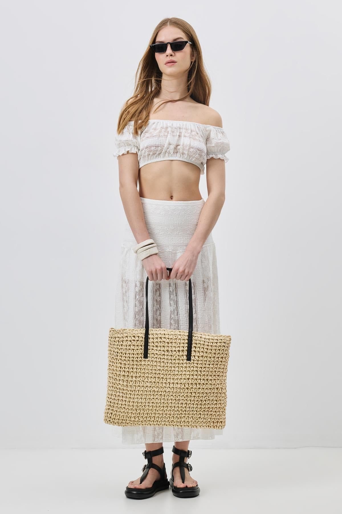 61FxqjyyWL.jpg Mairo Lifestyle Straw Wicker Handmade Boho Summer Beach Tote Bag (Beige Square)