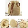 61MnPx0aKEL.jpg Mairo Lifestyle Straw Wicker Handmade Boho Summer Beach Drawstring Tote Bag (Beige)