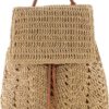 Mairo Lifestyle Straw Wicker Handmade Boho Summer Beach Backpack Bag (Light Brown)