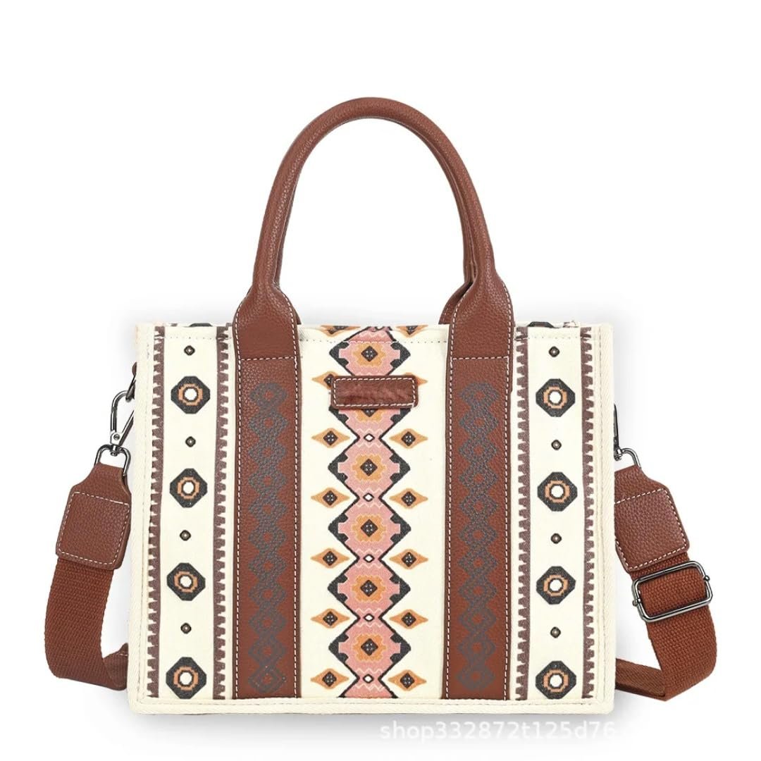 61VnjRqs4L.jpg Mairo Lifestyle Canvas Shoulder Bag Hobo Handbag Casual Aztec Tote Bag (Small)