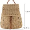 Mairo Lifestyle Straw Wicker Handmade Boho Summer Beach Backpack Bag (Light Brown)