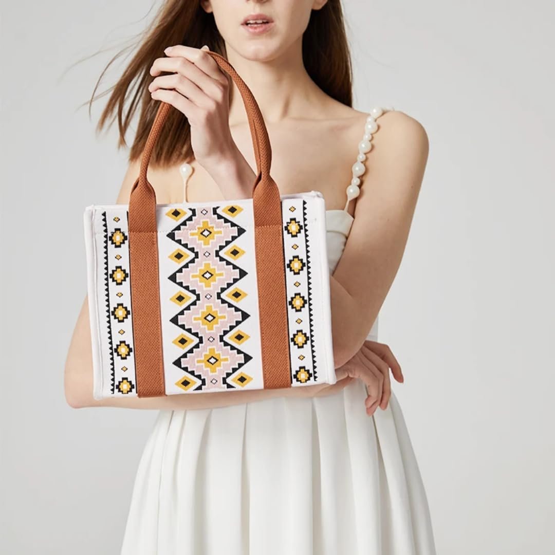 61ecadz7paL.jpg Mairo Lifestyle Canvas Shoulder Bag Hobo Handbag Casual Aztec Tote Bag (Small)