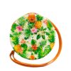 Mairo Lifestyle Rattan Cane Straw Wicker Handmade Boho Summer Beach Round Sling Bag (Pineapple Forest)