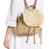 Mairo Lifestyle Straw Wicker Handmade Boho Summer Beach Backpack Bag (Beige)