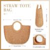 Mairo Lifestyle Straw Wicker Handmade Boho Summer Beach Round Tote Moon Bag (Brown Large)