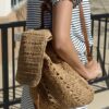 Mairo Lifestyle Straw Wicker Handmade Boho Summer Beach Backpack Bag (Light Brown)