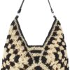 Mairo Lifestyle Straw Wicker Handmade Boho Summer Beach Aztec Tote Bag (Black)