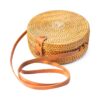 81cif0VKyZL.jpg Mairo Lifestyle Rattan Cane Straw Wicker Handmade Boho Summer Beach Round Sling Bag (Light Brown Plain)